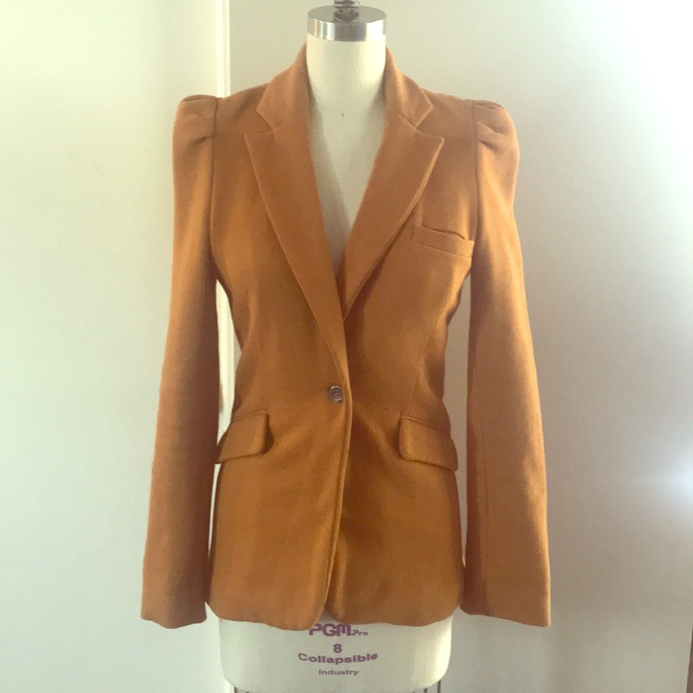 French terry blazer with button detail